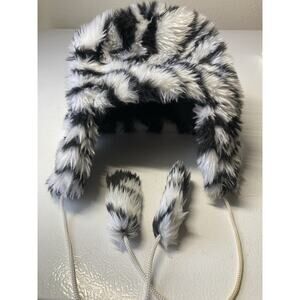 Vintage Retro Faux Fur Trapper Ski Pom Pom Winter Hat OS